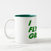 Ich fliege GRÜN Zweifarbige Tasse (Links)