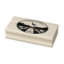 "Ich fliege lieber" Flughafen Flugzeug Wood Briefm Gummistempel