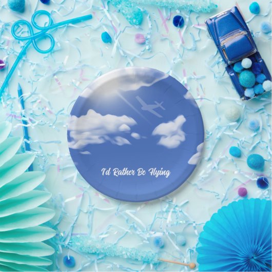 "Ich fliege lieber" Flugzeug Party Teller (Party)