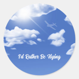 "Ich fliege lieber" Flugzeug-Round-Sticker-Gefalle Runder Aufkleber