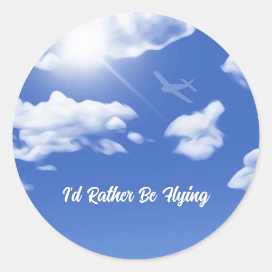 "Ich fliege lieber" Flugzeug-Round-Sticker-Gefalle Runder Aufkleber (Vorderseite)