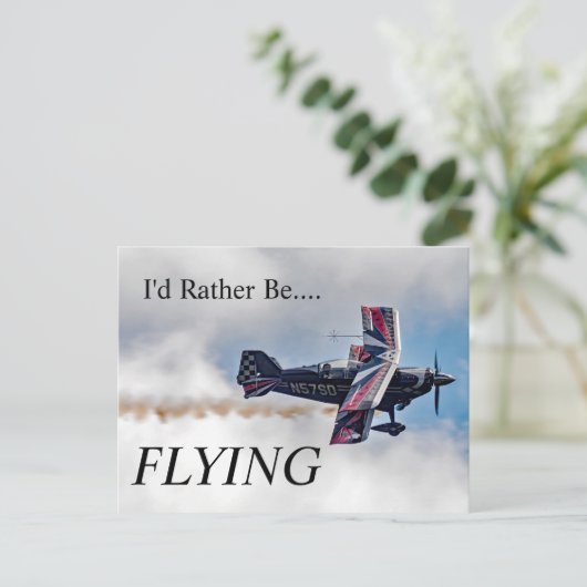 Ich fliege lieber. postkarte (Stehend Vorderseite)