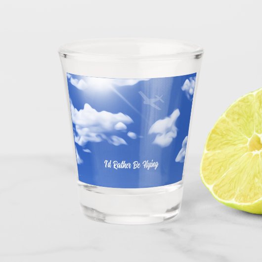 "Ich fliege lieber" Sky Flugzeug Shot Glass Schnapsglas (Vorderseite)