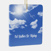 "Ich fliege lieber" Sky Flugzeug Square Ornament (Rechts)