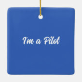 "Ich fliege lieber" Sky Flugzeug Square Ornament (Rückseite)