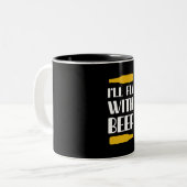 Ich fliege mit Bier Zweifarbige Tasse (Vorderseite Links)
