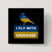 Ich fliege mit der Ukraine, dem Nationalen Nachtig Button (Vorderseite)