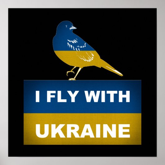Ich fliege mit der Ukraine, dem Nationalen Nachtig Poster (Vorne)