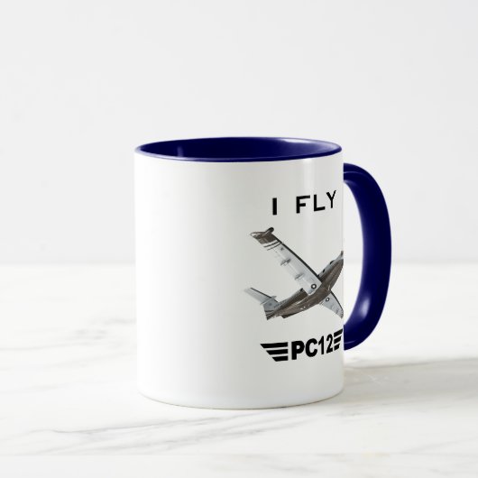Ich fliege PC12- Versuchskaffee-Tasse Tasse (VorderseiteRechts)