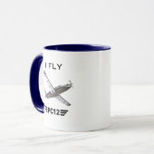 Ich fliege PC12- Versuchskaffee-Tasse Tasse (Vorderseite Links)