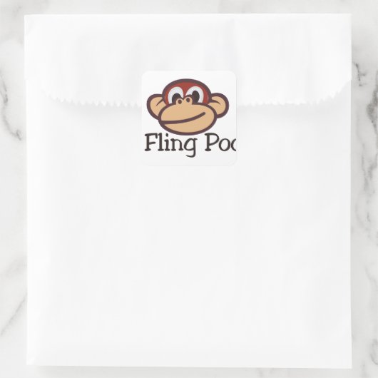 Ich fliege Poo! Quadratischer Aufkleber (Tasche)