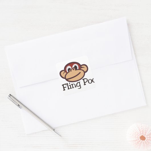 Ich fliege Poo! Quadratischer Aufkleber (Umschlag)