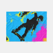 Ich fliege - Skateboarder Fleecedecke (Vorderseite (Horizontal))