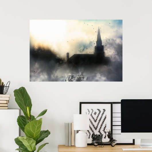 Ich fliege weg Inspiration Poster (Heimbüro)