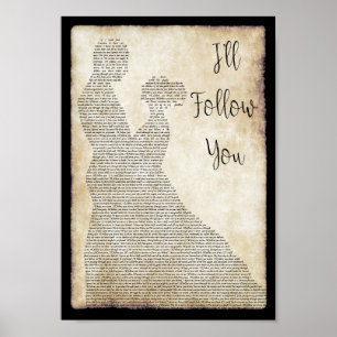 Ich folge Ihnen Mann-Dame Dancing Song Lyric Print Poster