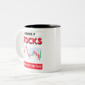 Ich frage mich, ob Aktien über mich zu denken. Zweifarbige Tasse (Vorderseite Links)