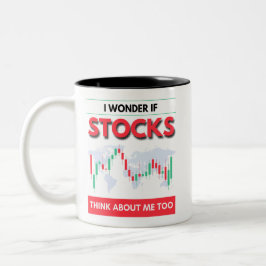 Ich frage mich, ob Aktien über mich zu denken. Zweifarbige Tasse