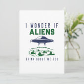 Ich frage mich, ob auch Außerirdischen über mich n Dankeskarte (Stehend Vorderseite)