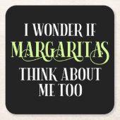 Ich frage mich, ob Margaritas auch an mich denken Rechteckiger Pappuntersetzer (Vorderseite)