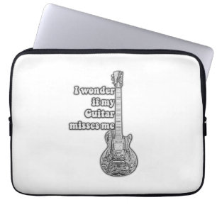 Ich frage mich, ob meine Gitarre mich vermisst. Sc Laptopschutzhülle