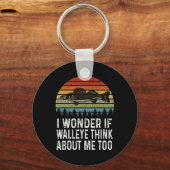 Ich frage mich, ob Walleye denken über mich Funny Schlüsselanhänger (Vorderseite)