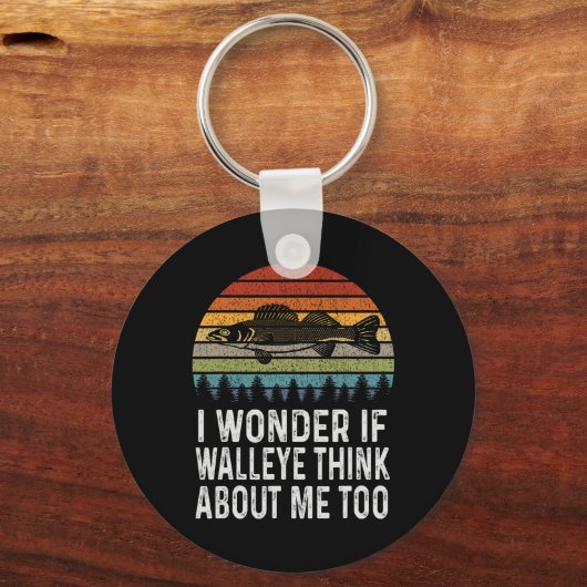 Ich frage mich, ob Walleye denken über mich Funny Schlüsselanhänger (Vorderseite)