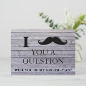 Ich fragte dir eine Frage: Werden Sie mein Trauzeu Einladung (Stehend Vorderseite)