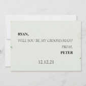 Ich fragte dir eine Frage: Werden Sie mein Trauzeu Einladung (Rückseite)