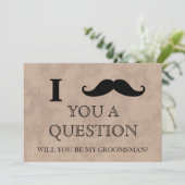 Ich fragte dir eine Frage: Werden Sie mein Trauzeu Einladung (Stehend Vorderseite)