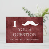 Ich fragte dir eine Frage: Werden Sie mein Trauzeu Einladung (Stehend Vorderseite)