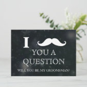 Ich fragte dir eine Frage: Werden Sie mein Trauzeu Einladung (Stehend Vorderseite)