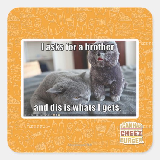 Ich fragte für einen Bruder Quadratischer Aufkleber (Vorderseite)