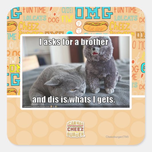 Ich fragte für einen Bruder Quadratischer Aufkleber (Vorderseite)