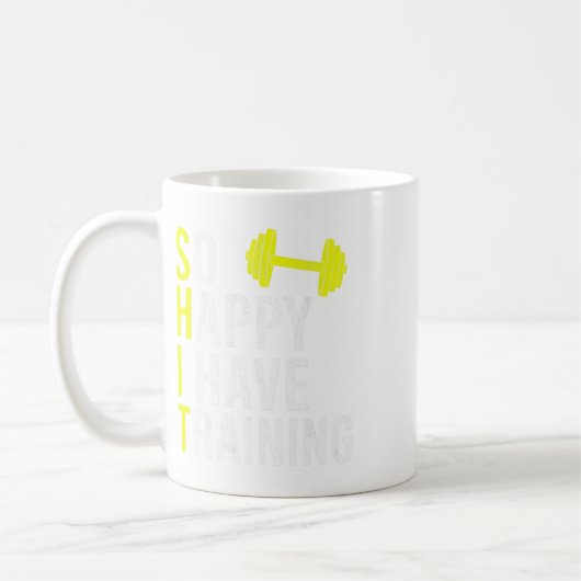Ich freue mich also, Bodybuilding Gym Weightli zu Kaffeetasse (Links)