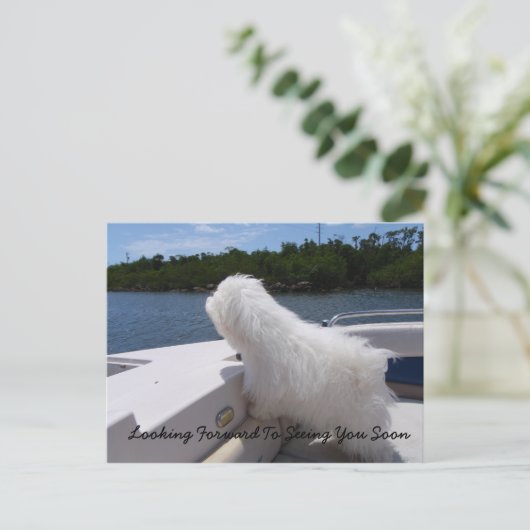 Ich freue mich darauf, dich bald zu sehen postkarte (Stehend Vorderseite)