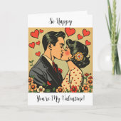 Ich freue mich, dass du mein Valentin bist | Retro Karte (Vorderseite)