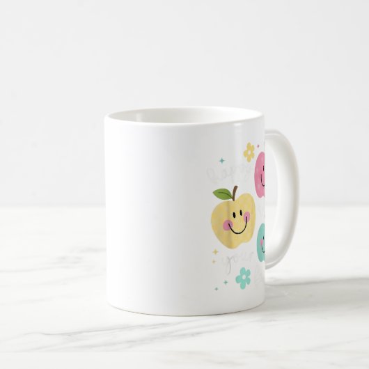 Ich freue mich, Ihren Gesicht sehen Groovy Lächeln Kaffeetasse (VorderseiteRechts)