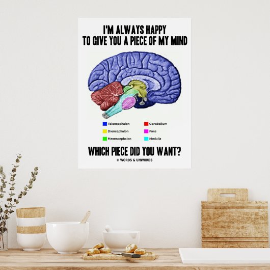 Ich freue mich immer, Ihnen ein Stück meines Geist Poster (Küche)