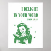 Ich freue mich in Ihrem Word Green Retro Christlic Poster (Vorne)