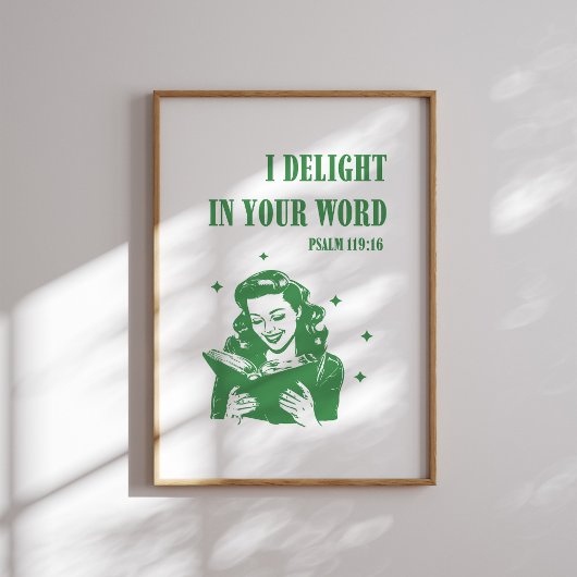 Ich freue mich in Ihrem Word Green Retro Christlic Poster