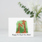 Ich freue mich, Sie hier zu haben Postkarte (Stehend Vorderseite)