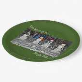 Ich friere meine Jingle-Bells ab - Schneemenschen Pappteller (Schrägansicht)