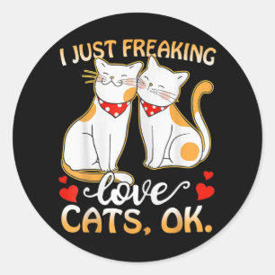 Ich friere nur Liebe Katzen Männer Frauen Katzen Runder Aufkleber