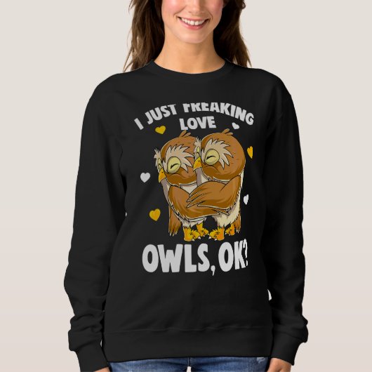 Ich friere nur Liebe Owls Kinder Mädchen Frauen Ew Sweatshirt (Vorderseite)
