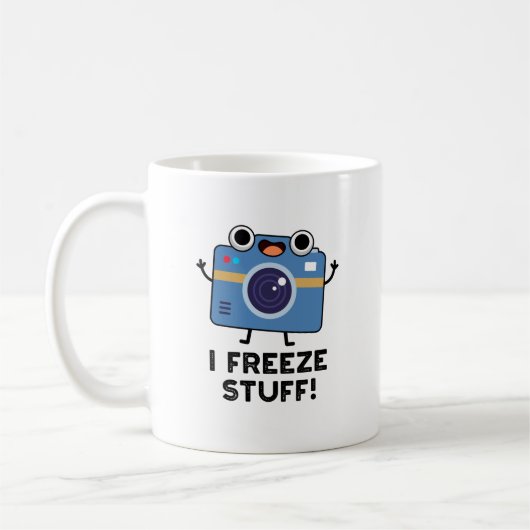 Ich friere Stuff Funny Camera Puff Kaffeetasse (Links)