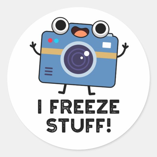 Ich friere Stuff Funny Camera Puff Runder Aufkleber (Vorderseite)