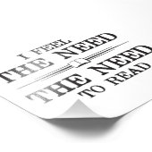 Ich fühle die Notwendigkeit zu lesen Fotodruck (Ecke)