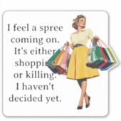 Ich fühle mich als Spree Funny Retro Hausfrau Aufkleber (Vorderseite)