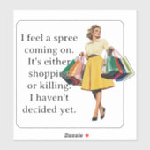 Ich fühle mich als Spree Funny Retro Hausfrau Aufkleber (Blatt)