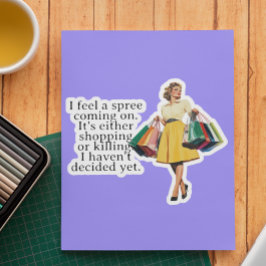 Ich fühle mich als Spree Funny Retro Hausfrau Aufkleber